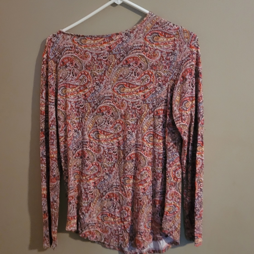 FEIERSI Red Ruched 3/4 Sleeve Blouse - Picture 3 of 3